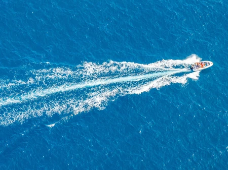 Speedboat on Turquoise Waters