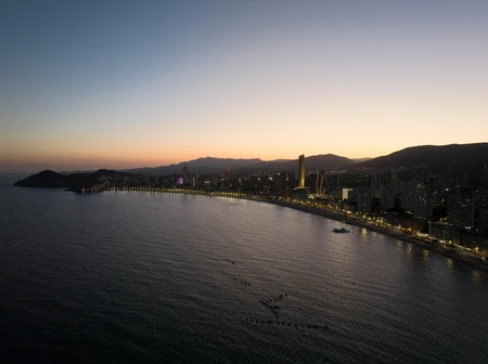 Sunset Over City Coastline