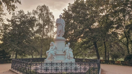 Park Monument at Sunset