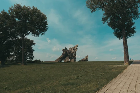 Serene Park with Monument