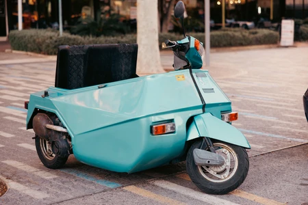 Retro Scooter in Urban Setting