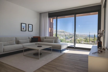Modern Living Room with Scenic View
