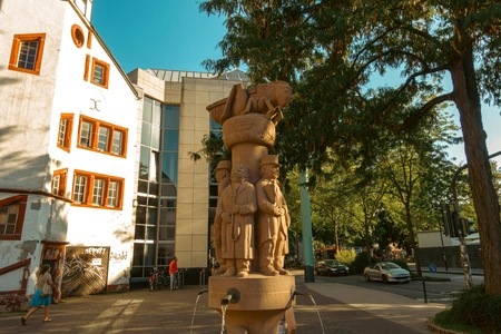 Urban Fountain with Historic Statues