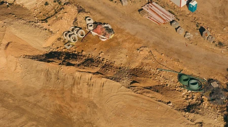 Aerial View of Construction Site