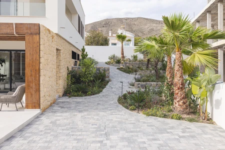 Modern Villa with Garden Path