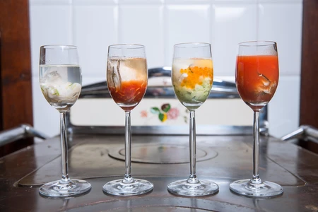 Assorted Drinks in Glasses