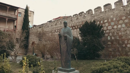 Historic Courtyard with Statue