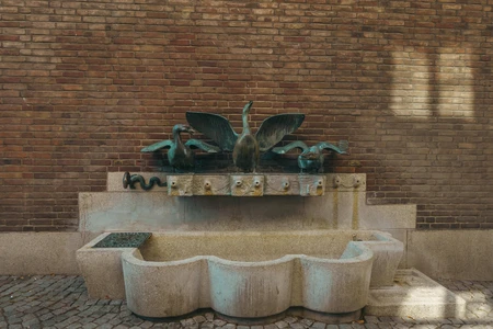 Sculpted Fountain with Birds