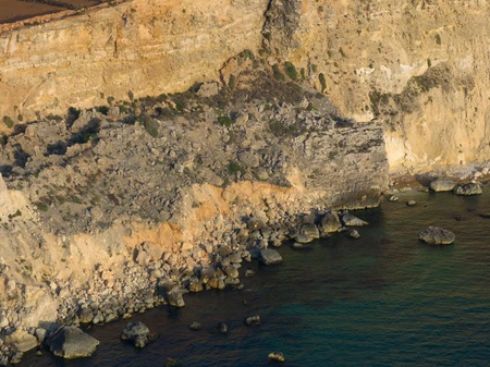 Aerial View of Rocky Coastline