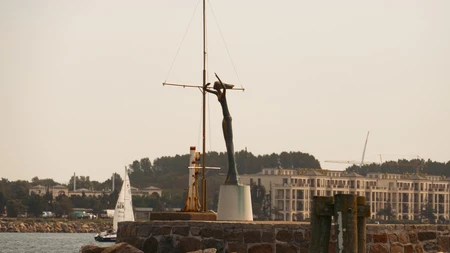 Seaside Monument with Boat