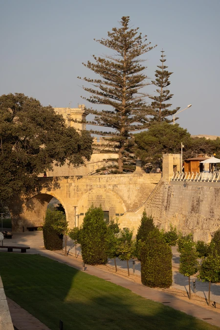 Historic Stone Archway and Trees