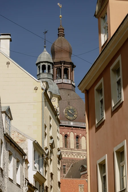 Historic Tower Among Buildings