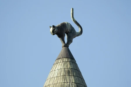 Iconic Cat Statue on a Tower