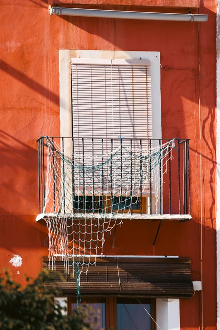 Charming Balcony with Netting