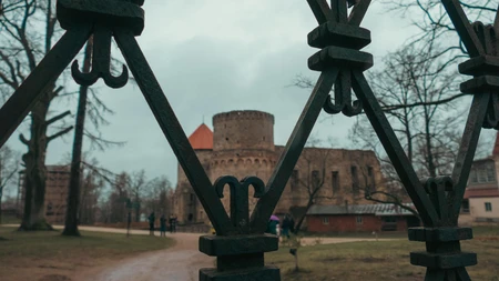 Historic Castle Through Iron Gate