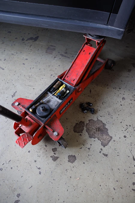 Garage Floor with Car Jack