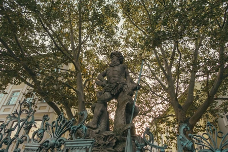 Sculpture Amidst Trees