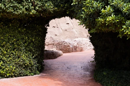 Stone Pathway through Green Arch