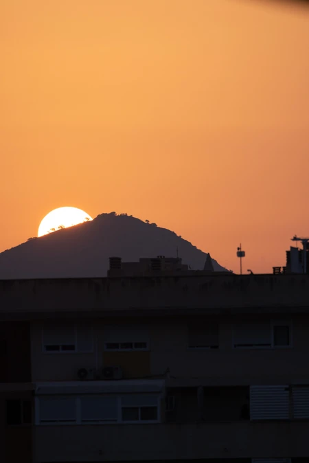 Sunset over City Silhouette