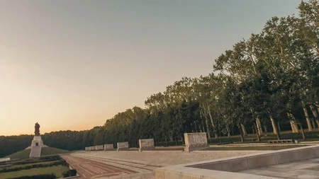 Sunset over Monument and Trees