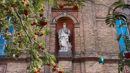 Statue and Red Berries