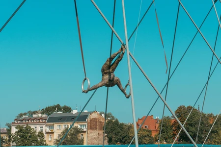 Urban Sculpture on Suspension Bridge