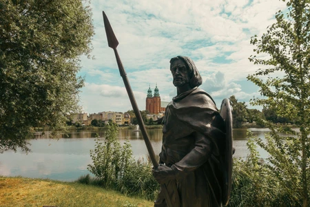 Warrior Statue by the Lake