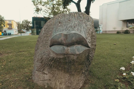 Stone Sculpture in Urban Park