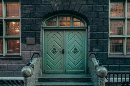 Elegant Green Doorway