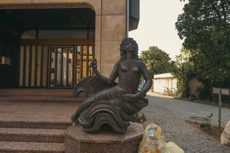 Mermaid Sculpture in Urban Setting