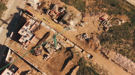 Aerial View of Construction Site