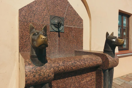 Dog Head Sculpture Fountain