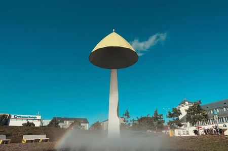 Unique Fountain by the Seaside