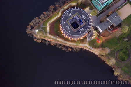 Aerial View of Island Architecture