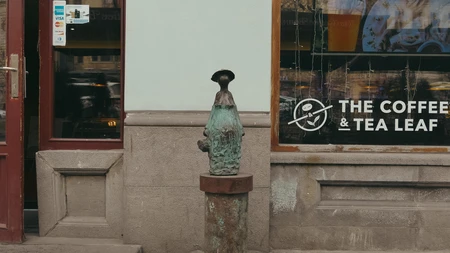 Urban Street Scene with Coffee Shop