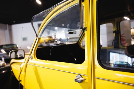 Vintage Yellow Car Interior