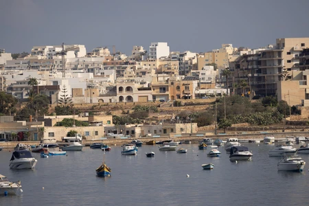 Coastal Cityscape with Boats