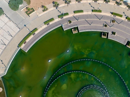 Aerial View of Urban Park