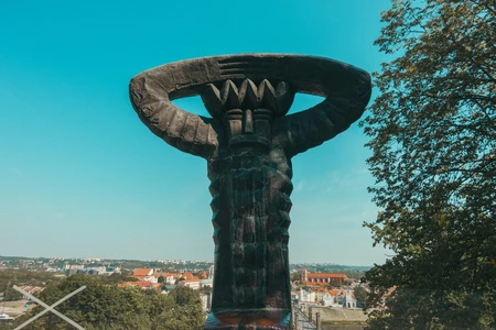 Monument Overlooking Cityscape