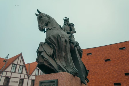 Equestrian Statue in Historical Setting