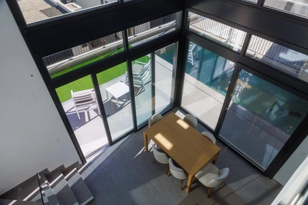 Modern Interior with Pool View