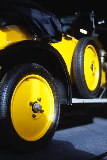 Close-up of Vintage Car Wheel