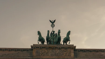 Statue on Architectural Structure