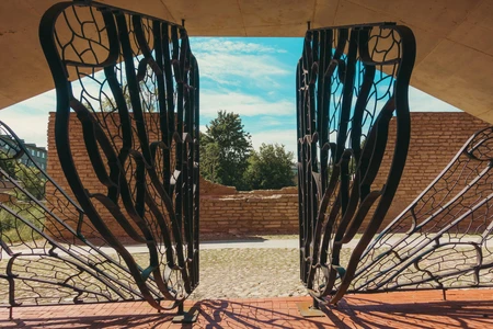Intricate Iron Gates in Sunlight