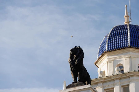 Lion Statue on Architectural Dome