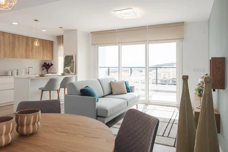 Modern Living Space with Coastal View
