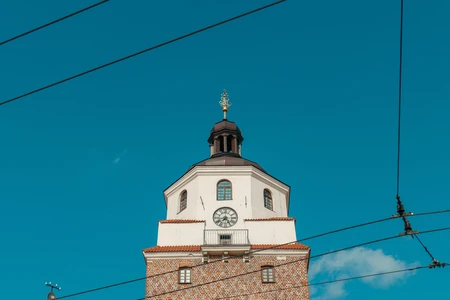 Clock Tower with Blue Sky