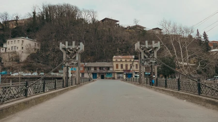 Quiet Bridge in a Historic Town