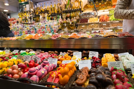 Colorful Market Sweets Display