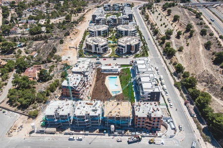 Aerial View of Residential Construction